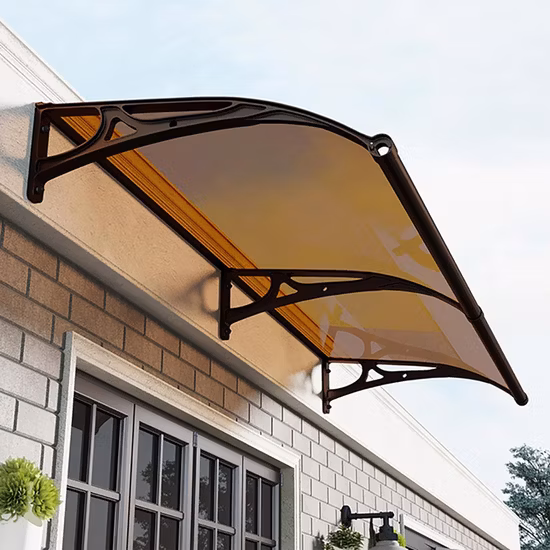 UV Rain Snow Protection Awning Polycarbonate Outdoor Window Door Canopy