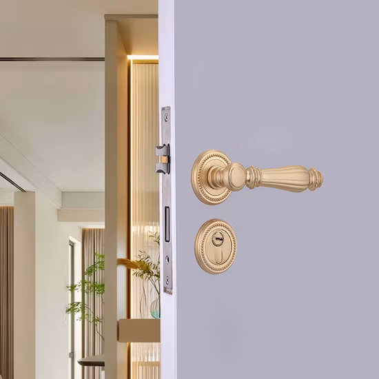 Latest Zinc Alloy Luxury Door Lock Modern Leather Door Handles for Interior Doors
