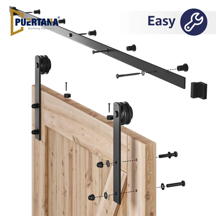 Soundproof Design Modern Solid Wooden Interior Room Sliding Barn Doors